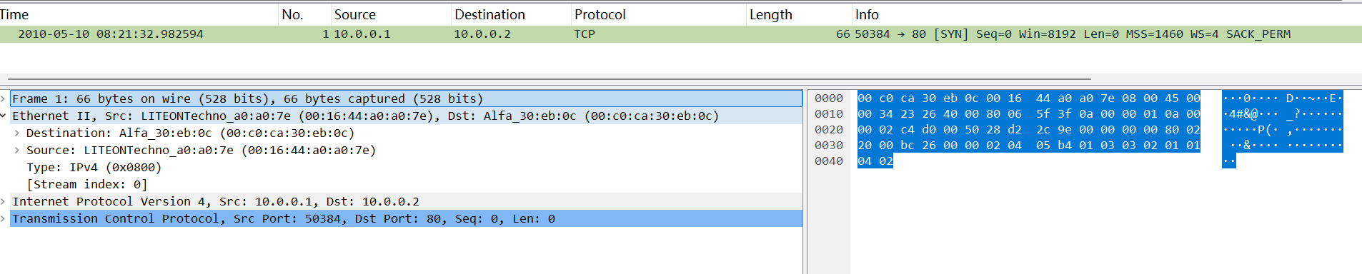 数据包解析示例